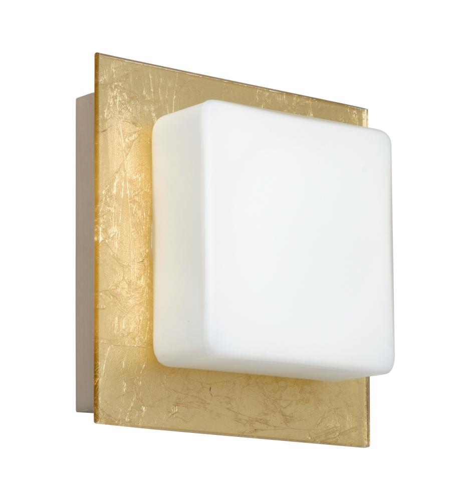 Besa Wall Alex Satin Nickel Opal/Gold Foil 1x5W LED