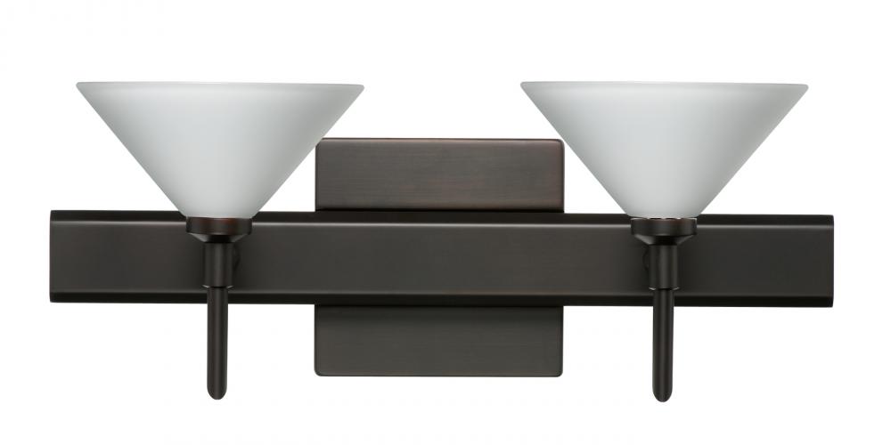 Besa Wall With SQ Canopy Kona Bronze White 2x5W LED
