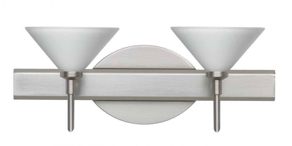 Besa Wall Kona Satin Nickel White 2x5W LED