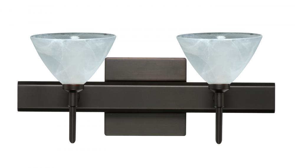 Besa Wall With SQ Canopy Domi Bronze Marble 2x5W LED