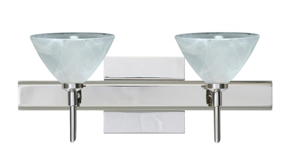 Besa Wall With SQ Canopy Domi Chrome Marble 2x5W LED