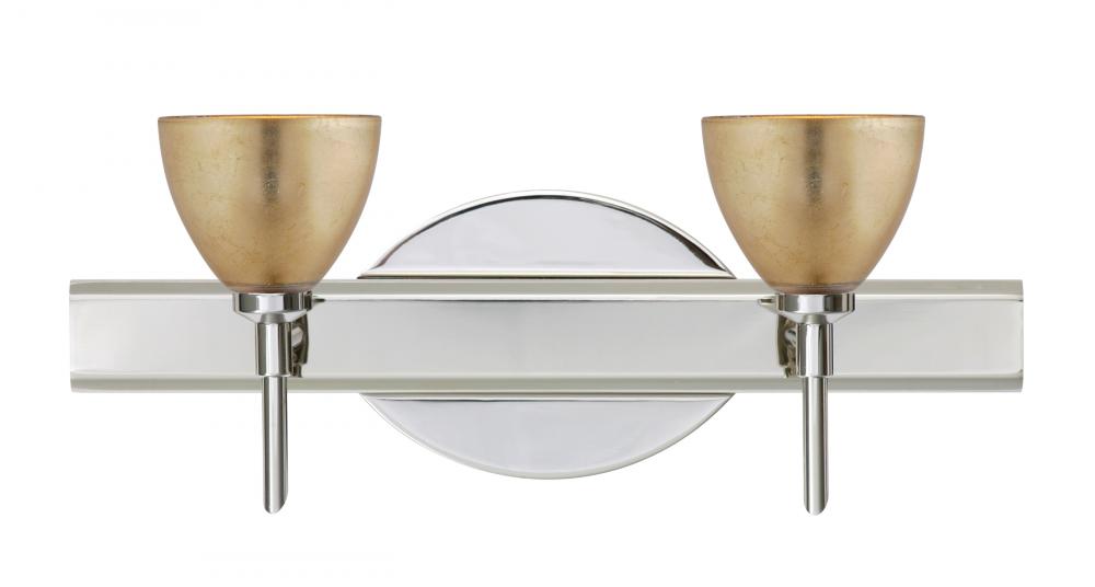 Besa Divi Wall 2SW Gold Foil Chrome 2x5W LED