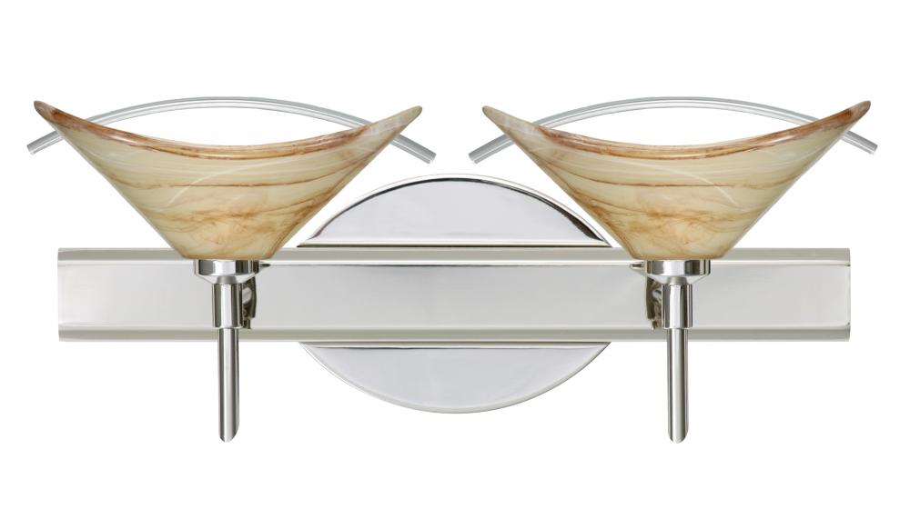 Besa Wall Hoppi Chrome Mocha/Clear 2x3W LED