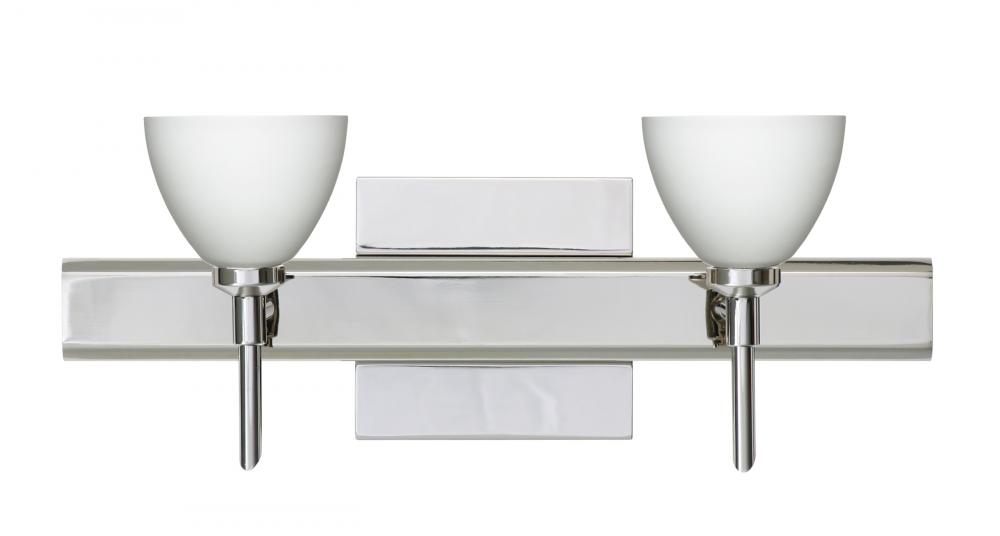 Besa Divi Wall With SQ Canopy 2SW Opal Matte Chrome 2x5W LED