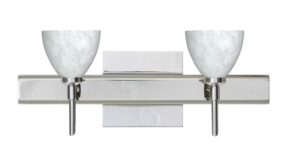 Besa Divi Wall With SQ Canopy 2SW Carrera Chrome 2x5W LED