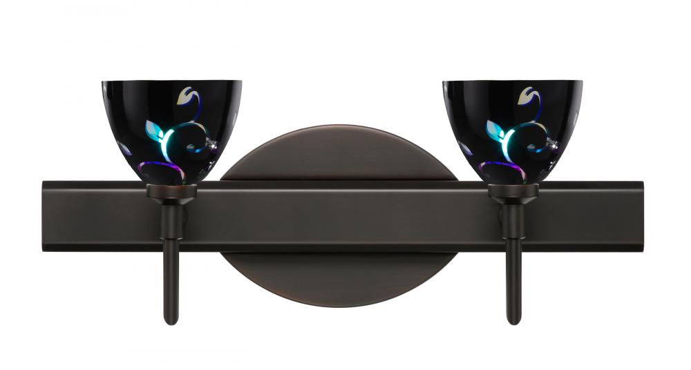 Besa Divi Wall 2SW Black Dicro Vine Bronze 2x5W LED