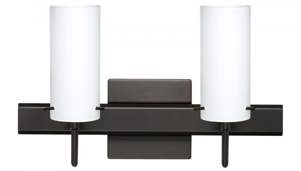 Besa Wall With SQ Canopy Copa 3 Bronze Opal Matte 2x5W LED