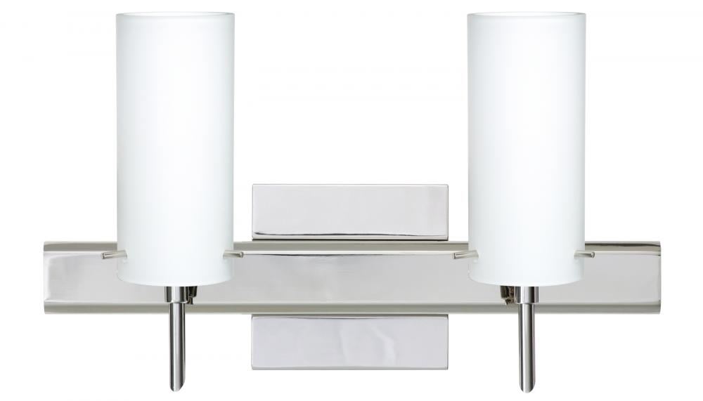 Besa Wall With SQ Canopy Copa 3 Chrome Opal Matte 2x5W LED