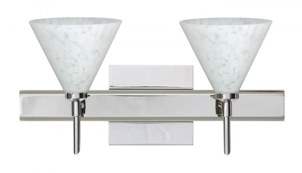 Besa Wall With SQ Canopy Kani Chrome Carrera 2x5W LED