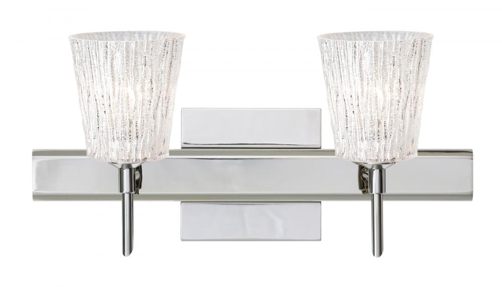 Besa Wall With SQ Canopy Nico 4 Chrome Glitter Stone 2x40W G9