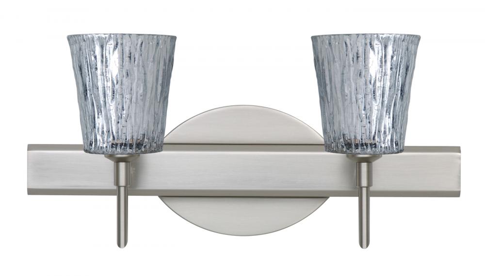 Besa Wall Nico 4 Satin Nickel Stone Silver Foil 2x5W LED