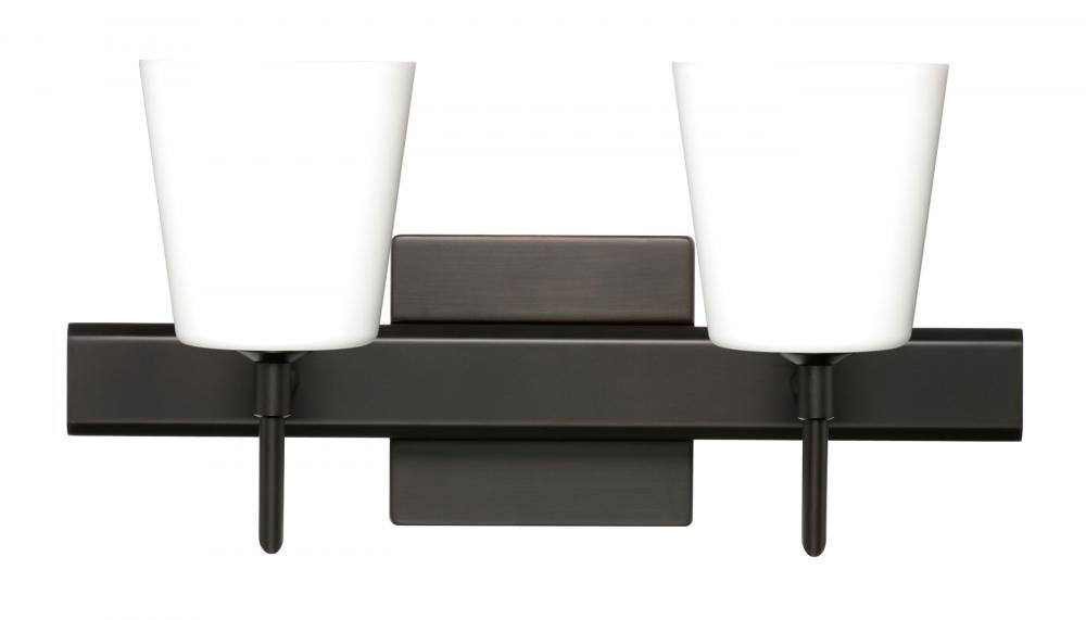 Besa Wall With SQ Canopy Canto 5 Bronze Opal Matte 2x5W LED