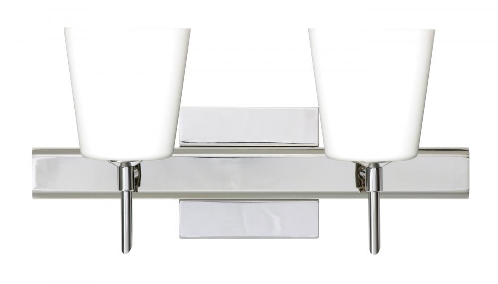 Besa Wall With SQ Canopy Canto 5 Chrome Opal Matte 2x5W LED