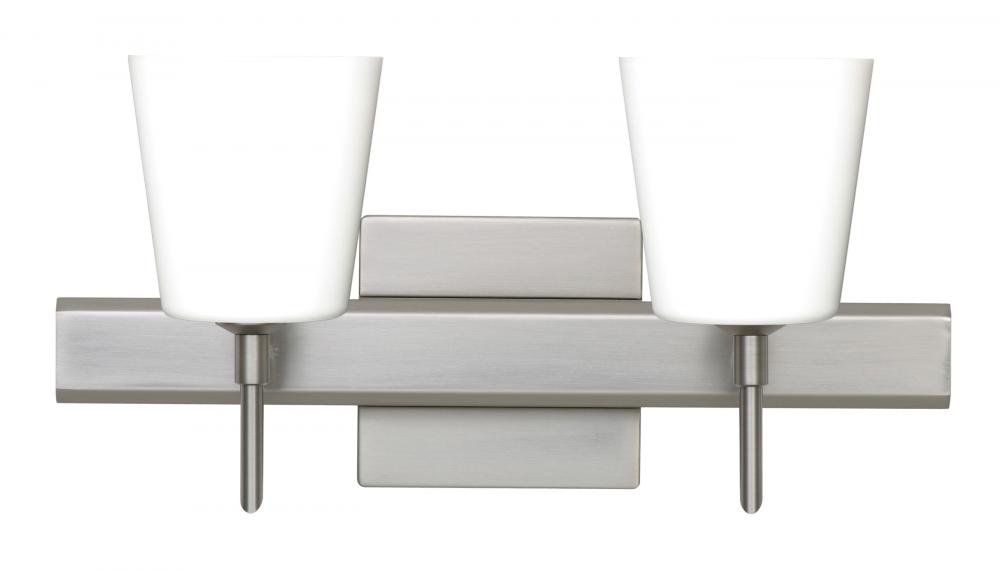Besa Wall With SQ Canopy Canto 5 Satin Nickel Opal Matte 2x5W LED