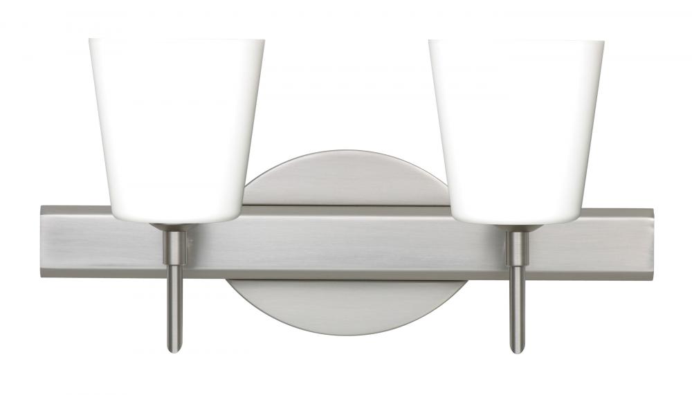 Besa Wall Canto 5 Satin Nickel Opal Matte 2x5W LED