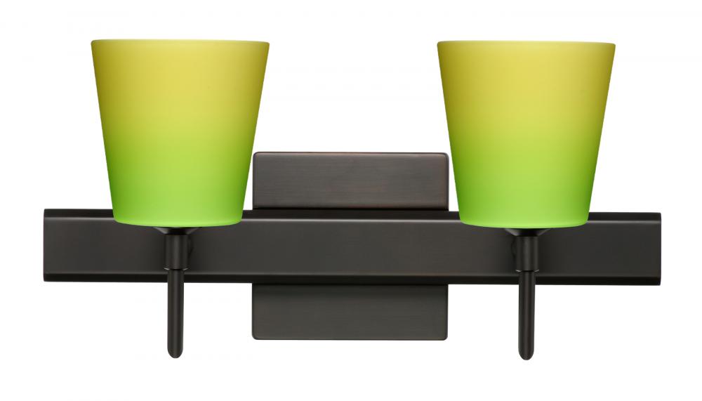 Besa Wall With SQ Canopy Canto 5 Bronze Bicolor Green/Yellow 2x5W LED