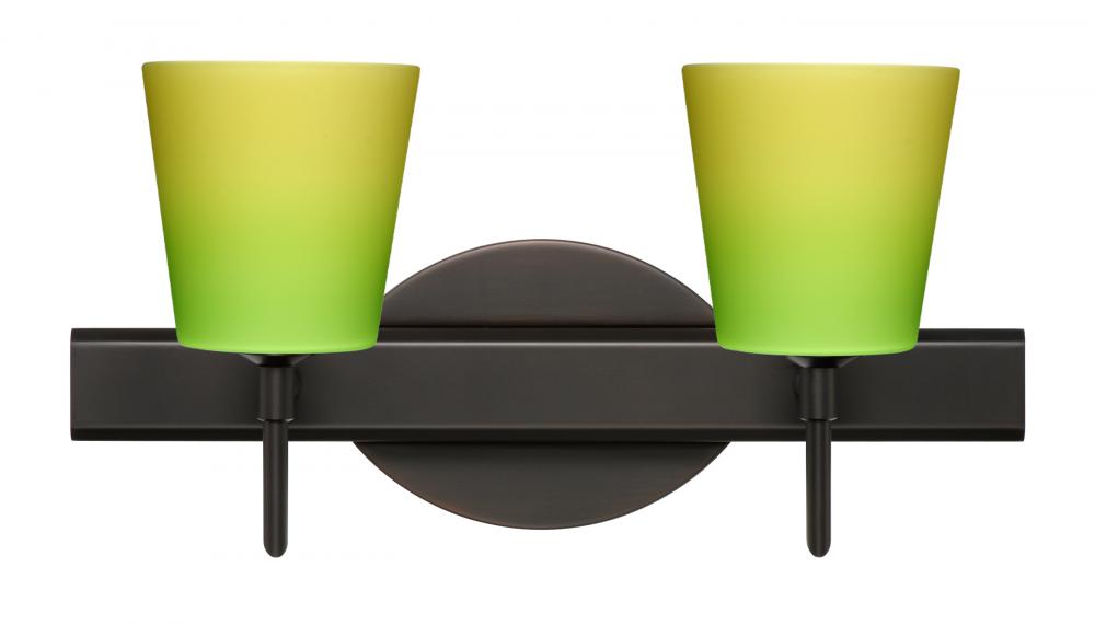 Besa Wall Canto 5 Bronze Bicolor Green/Yellow 2x5W LED