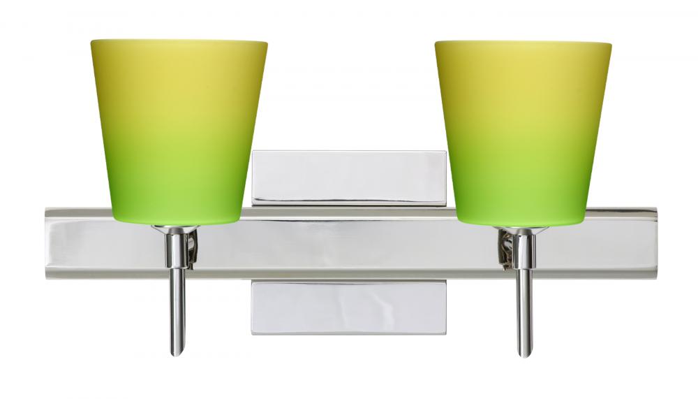 Besa Wall With SQ Canopy Canto 5 Chrome Bicolor Green/Yellow 2x5W LED