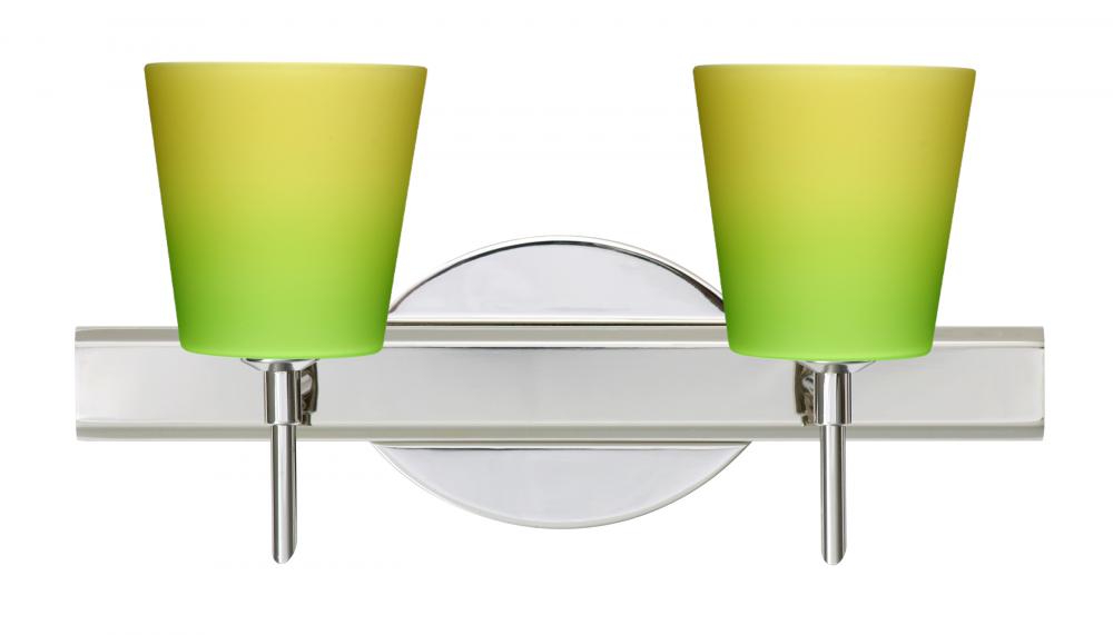 Besa Wall Canto 5 Chrome Bicolor Green/Yellow 2x5W LED