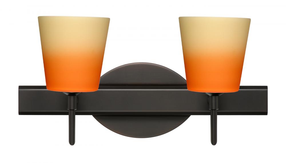 Besa Wall Canto 5 Bronze Bicolor Orange/Pina 2x5W LED