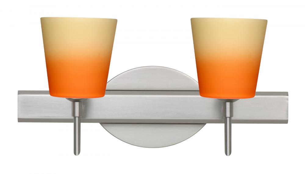 Besa Wall Canto 5 Satin Nickel Bicolor Orange/Pina 2x5W LED