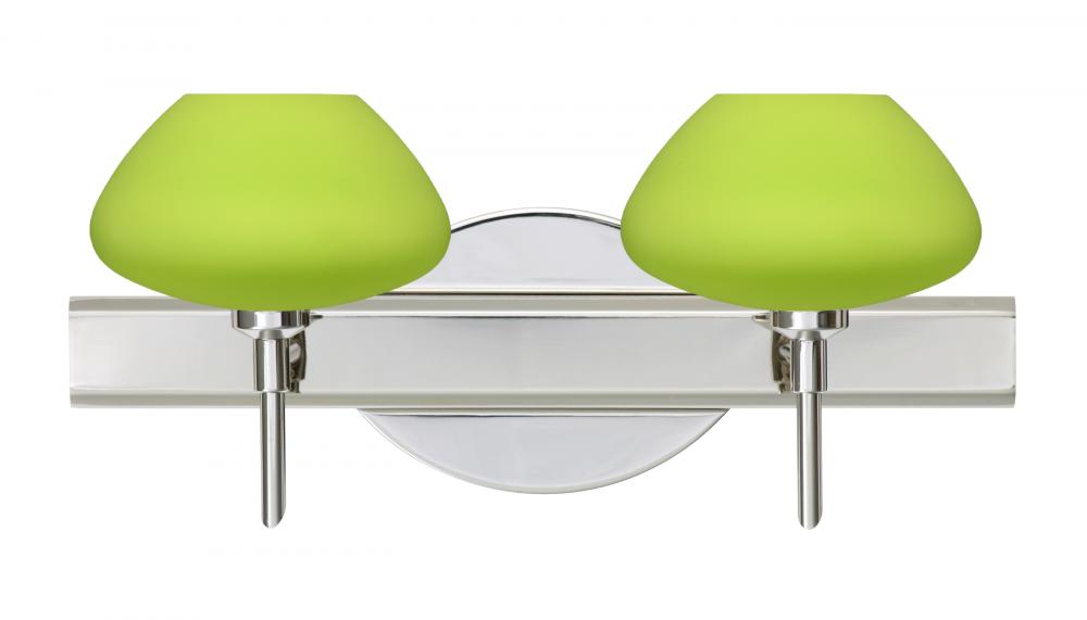 Besa Wall Peri Chrome Chartreuese 2x5W LED