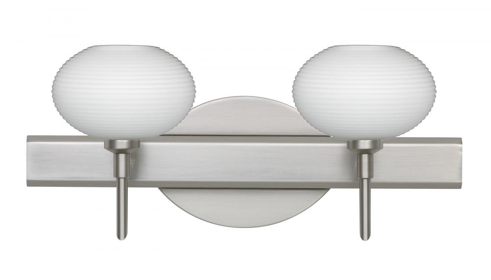 Besa Wall Lasso Satin Nickel Opal Matte 2x5W LED