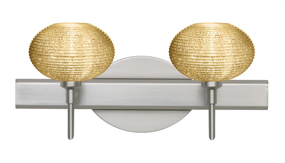 Besa Wall Lasso Satin Nickel Gold Glitter 2x5W LED