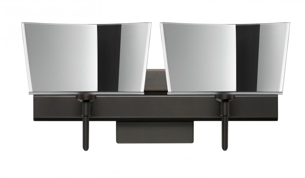 Besa Groove Wall With SQ Canopy 2SW Mirror-Frost Bronze 2x40W G9