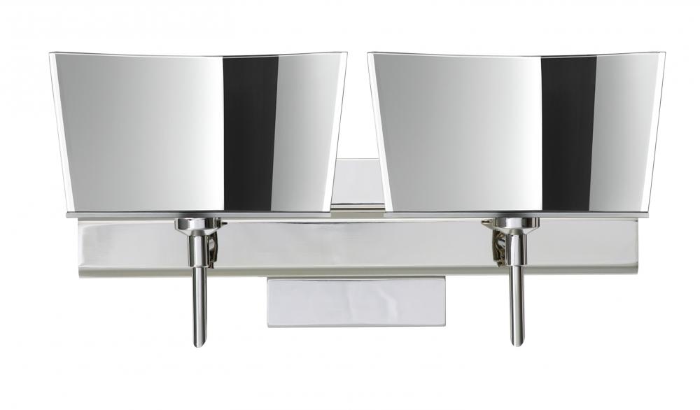 Besa Groove Wall With SQ Canopy 2SW Mirror-Frost Chrome 2x5W LED