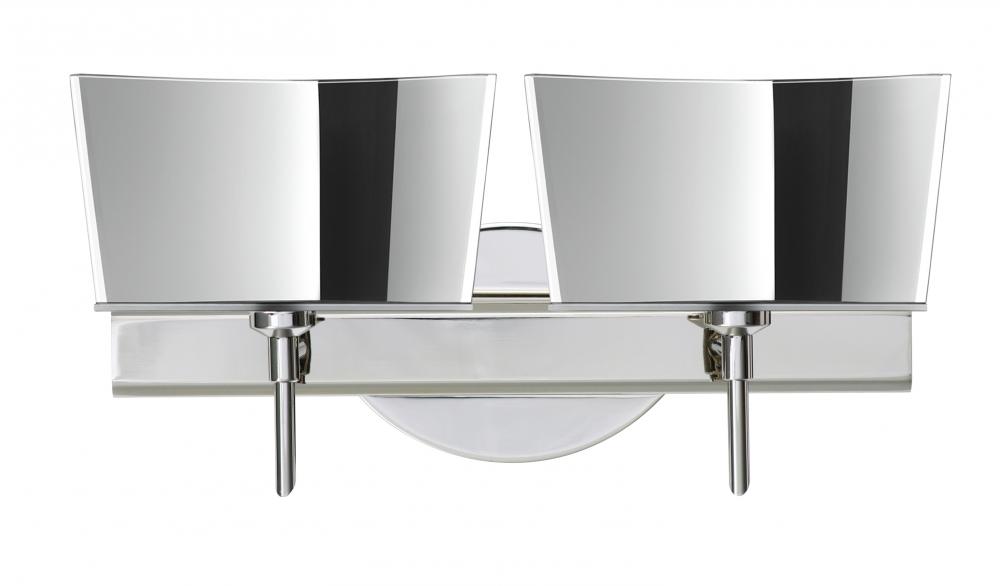 Besa Groove Wall 2SW Mirror-Frost Chrome 2x5W LED