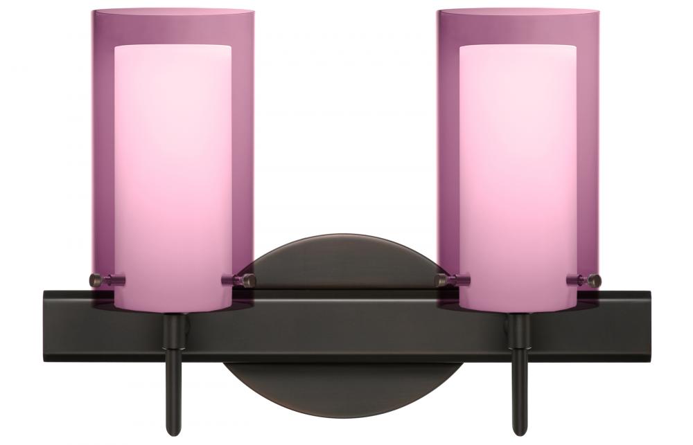 Besa Pahu 4 Wall 2SW Transparent Amethyst/Opal Bronze 2x40W G9