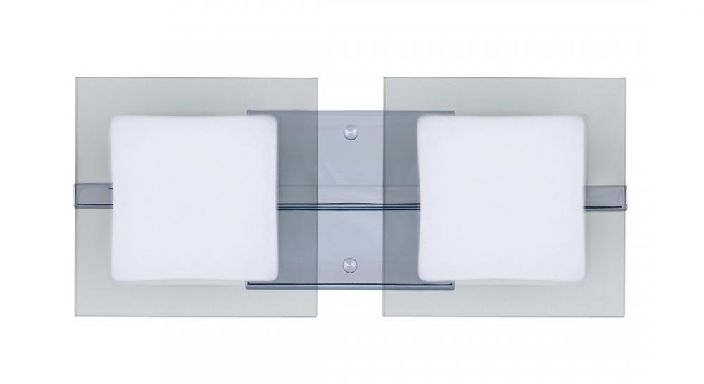 Besa Wall Alex Chrome Opal/Clear 2x5W LED