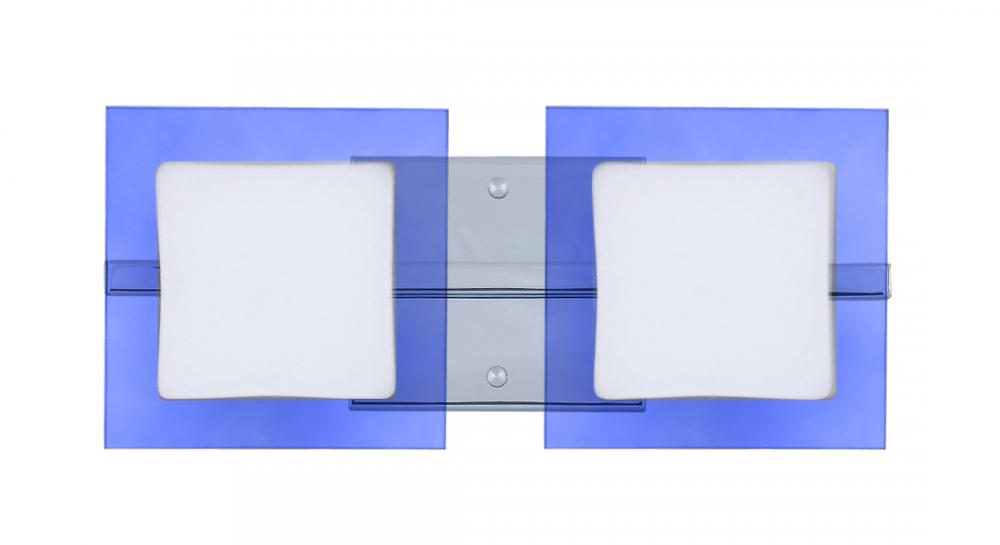 Besa Wall Alex Chrome Opal/Blue 2x5W LED