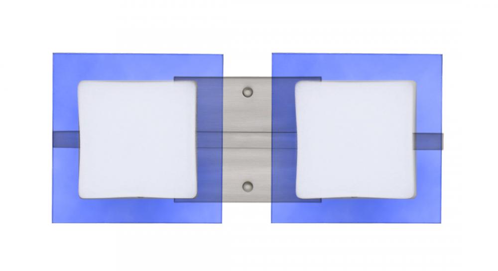 Besa Wall Alex Satin Nickel Opal/Blue 2x5W LED