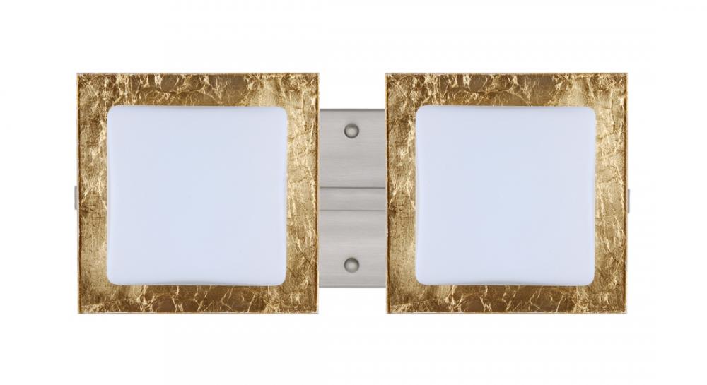 Besa Wall Alex Satin Nickel Opal/Gold Foil 2x5W LED