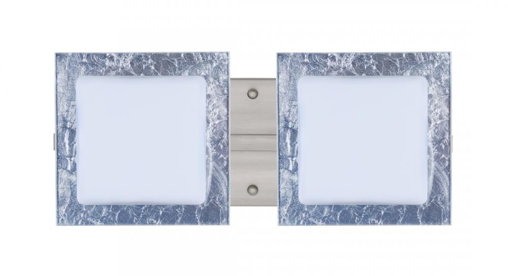 Besa Wall Alex Satin Nickel Opal/Silver Foil 2x5W LED