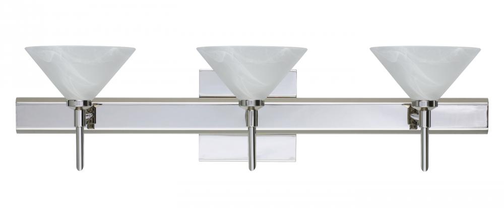 Besa Wall With SQ Canopy Kona Chrome Marble 3x5W LED