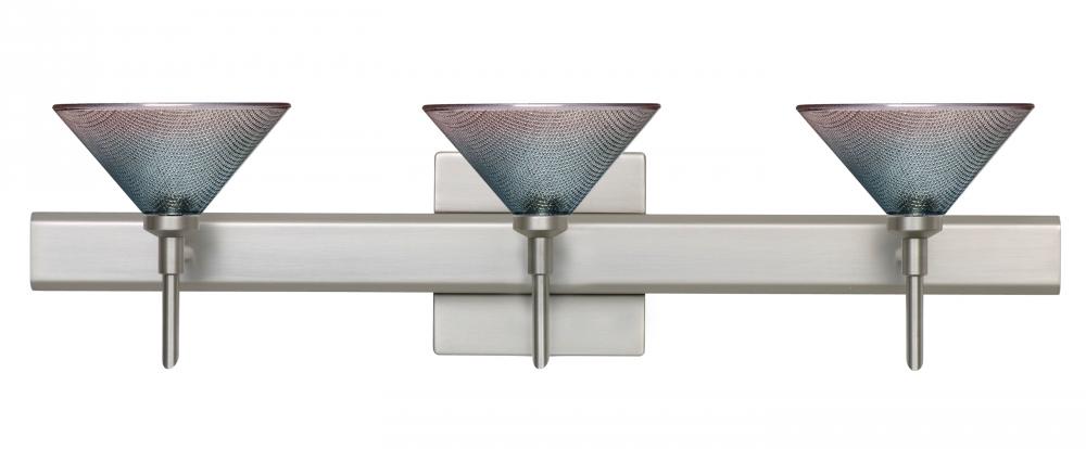 Besa Wall With SQ Canopy Kona Satin Nickel Bi-Color 3x5W LED