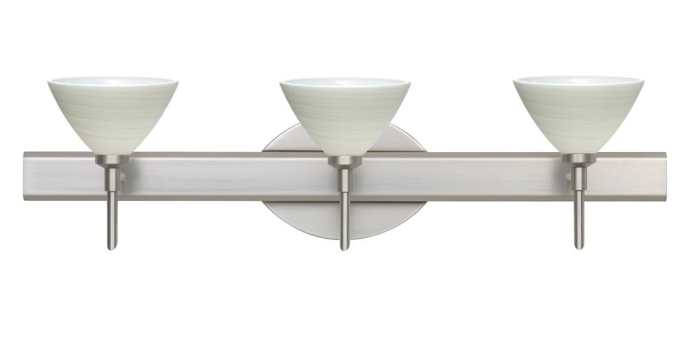 Besa Wall Domi Satin Nickel Chalk 3x5W LED
