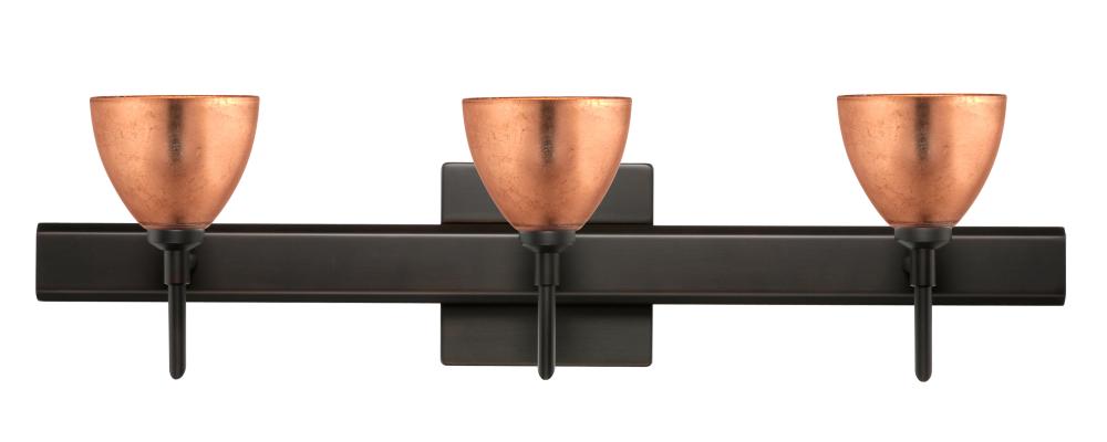 Besa Divi Wall With SQ Canopy 3SW Copper Foil Bronze 3x5W LED
