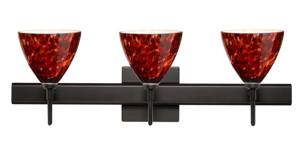 Besa Wall With SQ Canopy Mia Bronze Garnet 3x5W LED