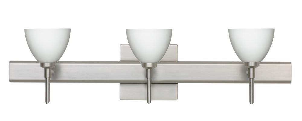 Besa Divi Wall With SQ Canopy 3SW Opal Matte Satin Nickel 3x5W LED