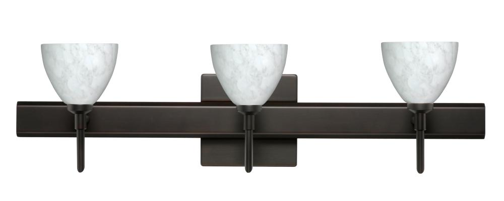 Besa Divi Wall With SQ Canopy 3SW Carrera Bronze 3x5W LED