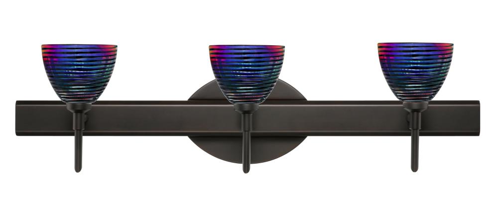 Besa Divi Wall 3SW Black Dicro Wavy Bronze 3x5W LED