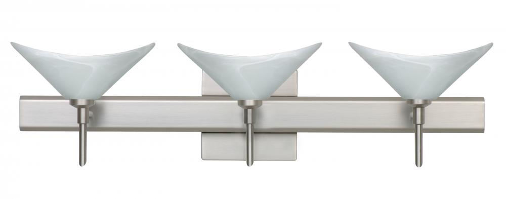 Besa Wall With SQ Canopy Hoppi Satin Nickel Marble 3x3W LED