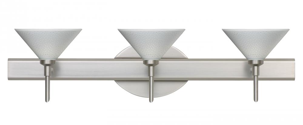 Besa Wall Kona Satin Nickel White Starpoint 3x5W LED