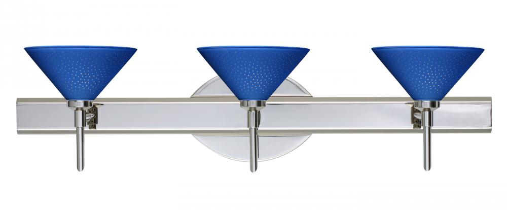 Besa Wall Kona Chrome Blue Starpoint 3x5W LED