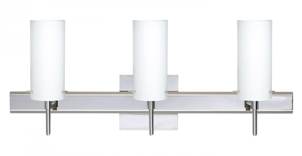 Besa Wall With SQ Canopy Copa 3 Chrome Opal Matte 3x5W LED