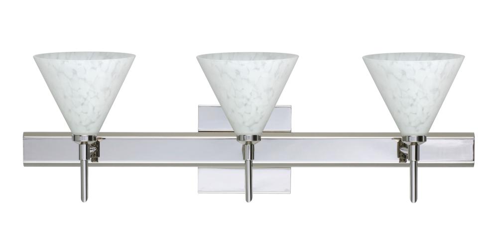 Besa Wall With SQ Canopy Kani Chrome Carrera 3x5W LED